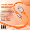 WK WDC-17 2.4A USB to 8 Pin Silicone Data Cable, Length: 1.2m(Orange)