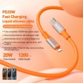 WK WDC-17 PD 20W USB-C/Type-C to 8 Pin Silicone Data Cable, Length: 1.2m(Orange)