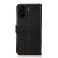For Xiaomi Redmi 13C KHAZNEH Side-Magnetic Litchi Genuine Leather RFID Phone Case(Black)