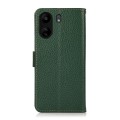 For Xiaomi Redmi 13C KHAZNEH Side-Magnetic Litchi Genuine Leather RFID Phone Case(Green)