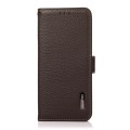 For Xiaomi Redmi 13C KHAZNEH Side-Magnetic Litchi Genuine Leather RFID Phone Case(Brown)