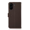For Xiaomi Redmi 13C KHAZNEH Side-Magnetic Litchi Genuine Leather RFID Phone Case(Brown)
