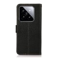 For Xiaomi 14 Ultra KHAZNEH Side-Magnetic Litchi Genuine Leather RFID Phone Case(Black)