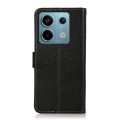 For Xiaomi Redmi Note 13 KHAZNEH Side-Magnetic Litchi Genuine Leather RFID Phone Case(Black)