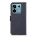 For Xiaomi Redmi Note 13 KHAZNEH Side-Magnetic Litchi Genuine Leather RFID Phone Case(Blue)