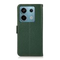 For Xiaomi Redmi Note 13 KHAZNEH Side-Magnetic Litchi Genuine Leather RFID Phone Case(Green)