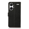 For Xiaomi Redmi Note 13 Pro+ KHAZNEH Side-Magnetic Litchi Genuine Leather RFID Phone Case(Black)