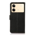 For Xiaomi Redmi Note 13R Pro KHAZNEH Side-Magnetic Litchi Genuine Leather RFID Phone Case(Black)