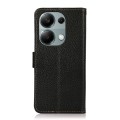 For Xiaomi Redmi Note 13 4G KHAZNEH Side-Magnetic Litchi Genuine Leather RFID Phone Case(Black)