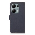 For Xiaomi Redmi Note 13 4G KHAZNEH Side-Magnetic Litchi Genuine Leather RFID Phone Case(Blue)