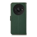For Xiaomi Redmi A3 KHAZNEH Side-Magnetic Litchi Genuine Leather RFID Phone Case(Green)