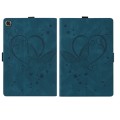 For Samsung Galaxy Tab A9 Love Butterfly Embossed Leather Tablet Case(Blue)