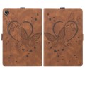 For Samsung Galaxy Tab A9+ Love Butterfly Embossed Leather Tablet Case(Brown)