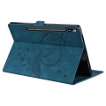 For Samsung Galaxy Tab S9 FE Love Butterfly Embossed Leather Tablet Case(Blue)