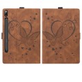 For Samsung Galaxy Tab S9 FE Love Butterfly Embossed Leather Tablet Case(Brown)