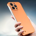 For iPhone 15 Pro Max Frameless Metallic Paint Hybrid PC Phone Case(Orange)