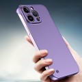 For iPhone 14 Pro Frameless Metallic Paint Hybrid PC Phone Case(Deep Purple)
