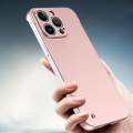For iPhone 14 Pro Max Frameless Metallic Paint Hybrid PC Phone Case(Rose Gold)