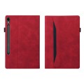 For Samsung Galaxy Tab S9 FE+ Splicing Shockproof Leather Tablet Case(Red)