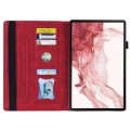 For Samsung Galaxy Tab S9 Ultra /S8 Ultra Splicing Shockproof Leather Tablet Case(Red)