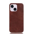 For iPhone 14 Plus Litchi Texture Back Cover Phone Case(Brown)