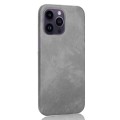 For iPhone 14 Pro Max Litchi Texture Back Cover Phone Case(Grey)