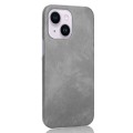 For iPhone 15 Plus Litchi Texture Back Cover Phone Case(Grey)