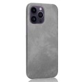 For iPhone 15 Pro Litchi Texture Back Cover Phone Case(Grey)