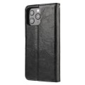 For iPhone 15 Pro Max Crazy Horse Texture Detachable Horizontal Flip PU Case(Black)