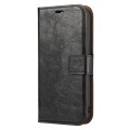 For iPhone 15 Crazy Horse Texture Detachable Horizontal Flip PU Case(Black)