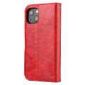 For iPhone 15 Crazy Horse Texture Detachable Horizontal Flip PU Case(Red)