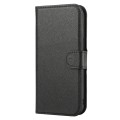For iPhone 15 Cross Texture Detachable Horizontal Flip PU Leather Case(Black)
