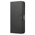For iPhone 15 Pro Cross Texture Detachable Horizontal Flip PU Leather Case(Black)