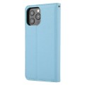 For iPhone 15 Pro Cross Texture Detachable Horizontal Flip PU Leather Case(Blue)