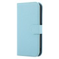 For iPhone 15 Plus Cross Texture Detachable Horizontal Flip PU Leather Case(Blue)
