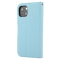 For iPhone 15 Plus Cross Texture Detachable Horizontal Flip PU Leather Case(Blue)