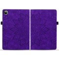 For Samsung Galaxy Tab A9 Calf Texture Embossed Leather Tablet Case(Purple)