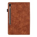 For Samsung Galaxy Tab S9 FE+ Calf Texture Embossed Leather Tablet Case(Brown)