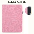 For Samsung Galaxy Tab S9 FE+ Calf Texture Embossed Leather Tablet Case(Pink)