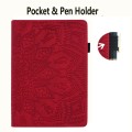 For Samsung Galaxy Tab S9 FE Calf Texture Embossed Leather Tablet Case(Red)
