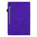 For Samsung Galaxy Tab S9 Ultra Calf Texture Embossed Leather Tablet Case(Purple)