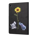 For Samsung Galaxy Tab A9 Colored Drawing Horizontal Flip PU Tablet Case with Sleep / Wake-up Functi