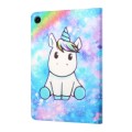 For Samsung Galaxy Tab A9+ Colored Drawing Horizontal Flip PU Tablet Case with Sleep / Wake-up Funct