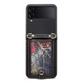 For Samsung Galaxy Z Flip3 ESEBLE Star Series Lanyard Holder Card Slot Phone Case(Black)