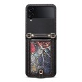 For Samsung Galaxy Z Flip4 ESEBLE Star Series Lanyard Holder Card Slot Phone Case(Black)