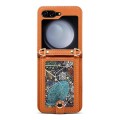 For Samsung Galaxy Z Flip5 ESEBLE Star Series Lanyard Holder Card Slot Phone Case(Brown)