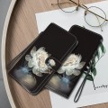 For Google Pixel 8a Crystal Texture Colored Drawing Leather Phone Case(Crystal Peony)