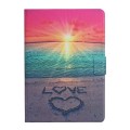 For Samsung Galaxy Tab A9 Colored Drawing Pattern Horizontal Flip PU Tablet Case with Sleep / Wake-u