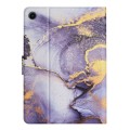 For Samsung Galaxy Tab A9 Marble Pattern Smart PU Tablet Case with Sleep / Wake-up Function(Purple)