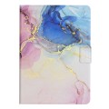 For Samsung Galaxy Tab A9 Marble Pattern Smart PU Tablet Case with Sleep / Wake-up Function(Pink Blu